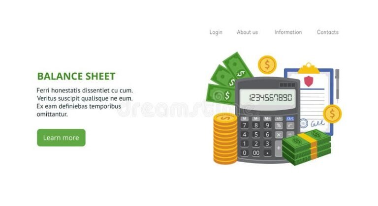 bilancio finanziario con monete e calcolatrice