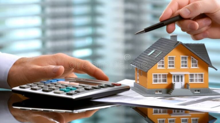 calcolatrice casa e documento finanziario sul tavolo