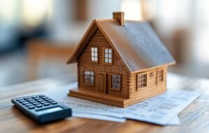 calcolatrice casa in miniatura documenti finanziari