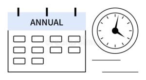 calendario con scadenza evidenziata e orologio