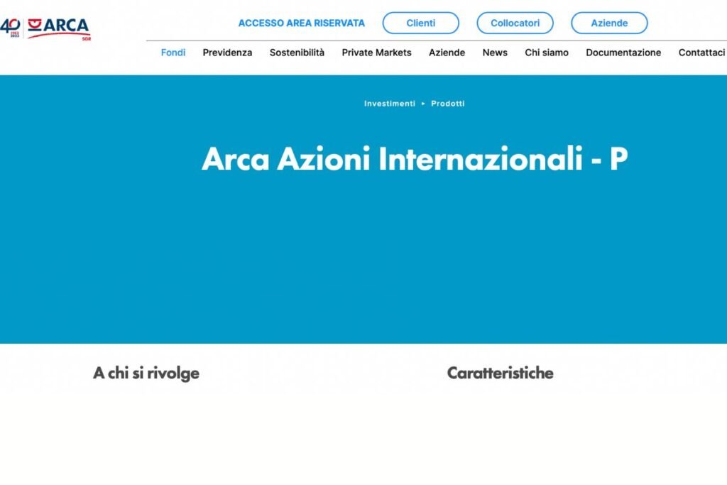 Che cos’è Arca Azioni Internazionali P e come funziona