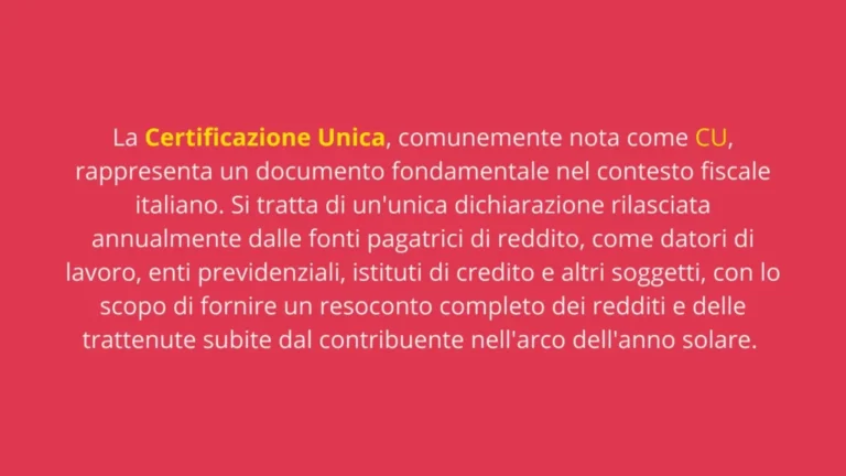 cose la certificazione unica e a cosa serve per i contribuenti