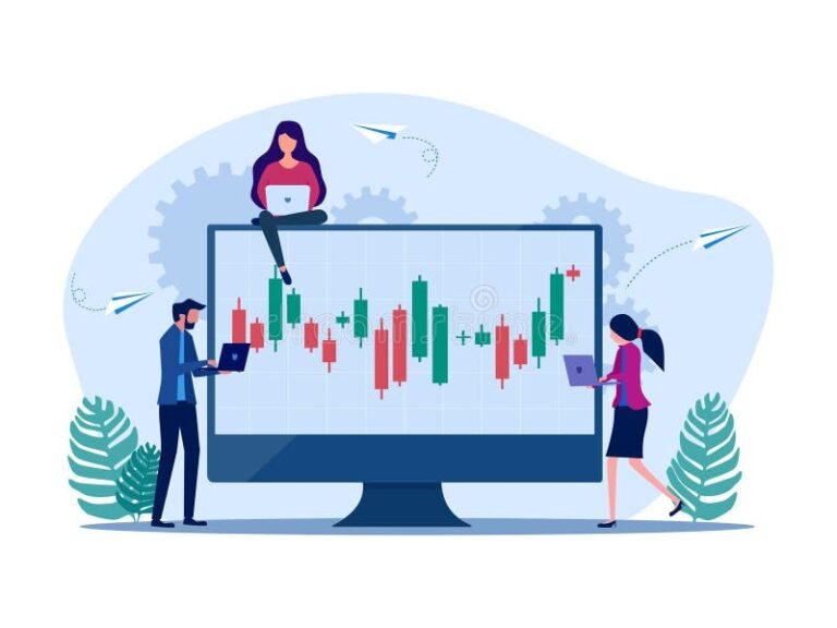 Come Funziona il Mercato per Chi Compra e Vende Azioni 2 investitori che osservano grafici finanziari
