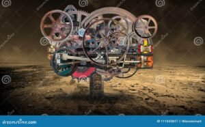 macchina industriale in funzione con ingranaggi