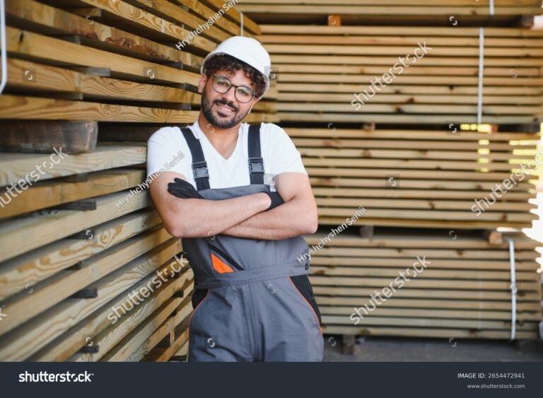 operaio con casco e tuta da lavoro