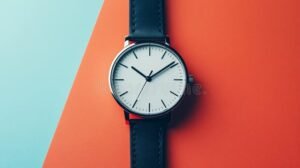 orologio da polso elegante su sfondo neutro