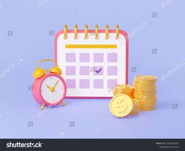 orologio e calendario con simboli di soldi