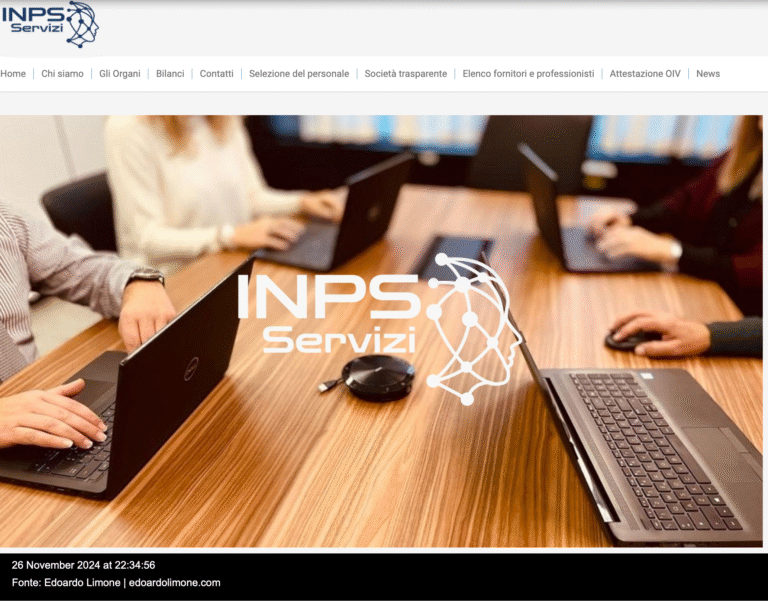 persona che usa computer con logo inps