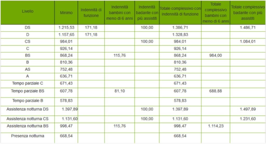 qual e la paga oraria giusta per una badante a ore in italia