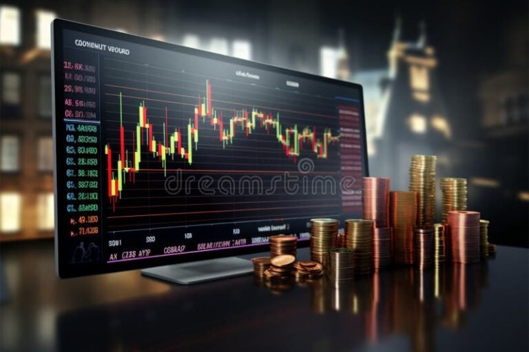 schermo con grafici di valute in tempo reale