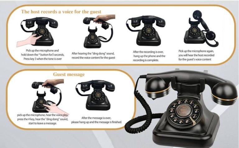 telefono vintage con microfono e registratore audio